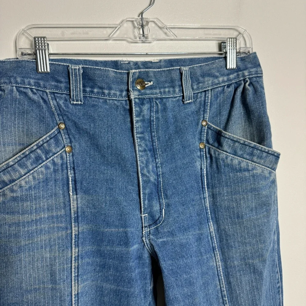 Honcho Paneled Denim Jeans Mens 31x29 Blue Vintage Streetwear Elastic Cuff
